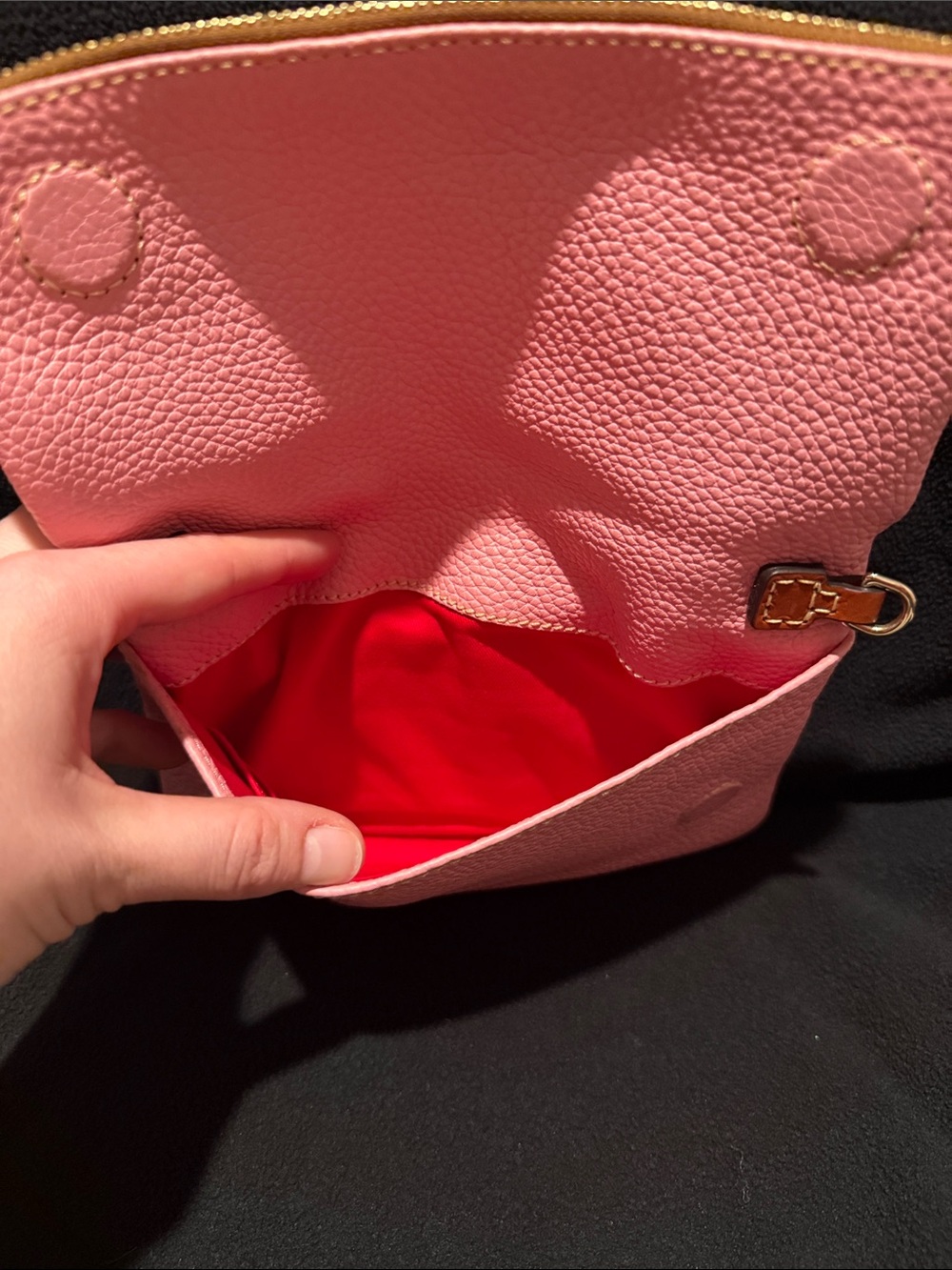 Dooney & Bourke Pink Fold-Over Leather Wristlet Clutch - Picture 4 of 6